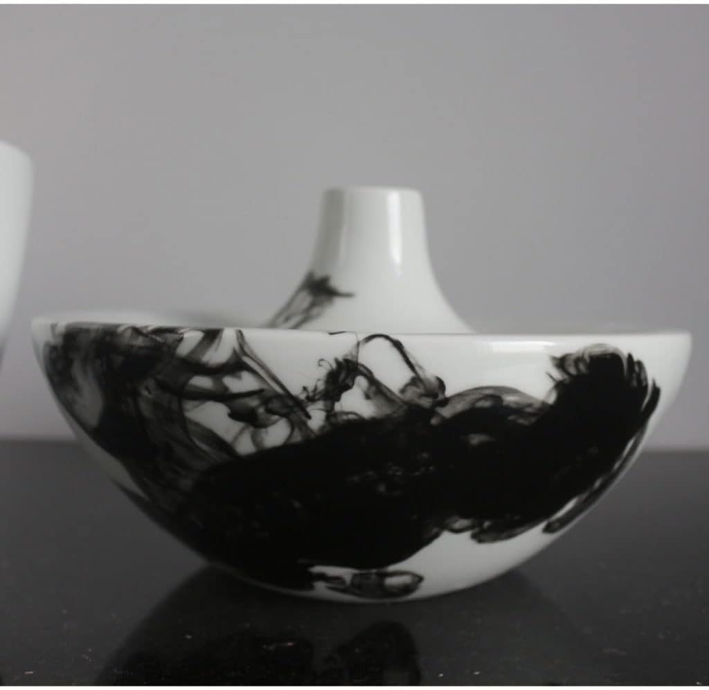 Vase Modern Ink Ceramic Vase Home Living Room Entrance Flower Arrangement Desktop Decoration Chinese Study Zen Decoration Suitable for Dining and Living Room Home decoratio