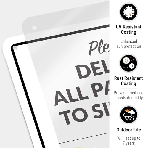 Image of Package Delivery Sign, Delivery Instructions Deliver All Package to Side Door Sign, 10x7 Inches, Rust Free .040 Aluminum, Fade Resistant, Made in USA