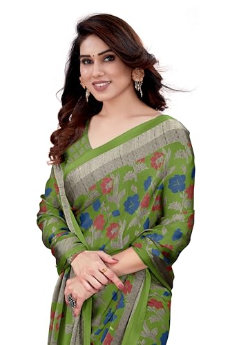 Image of MIRCHI FASHION Saree for Woman Chiffon Floral Printed | Lightweight Daily Wear Women's Sari with Unstitched Blouse Piece (Available in 20 Colors)