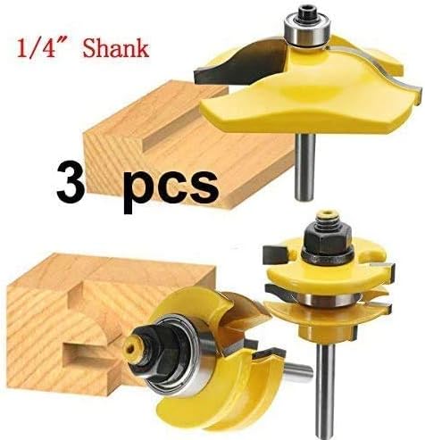 3pcs 1/4 Inch Shank Ogee Rail and Stile Ogee Raised Panel Router Bit Set