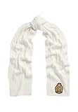 Ralph Lauren Bufanda de lana con escudo blanco, Blanco, Talla única