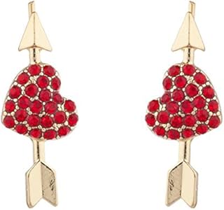 Heart Valentines Day Novelty Arrow Earrings