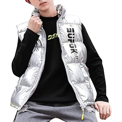 Doudoune sans manches argentée pour enfants Cover