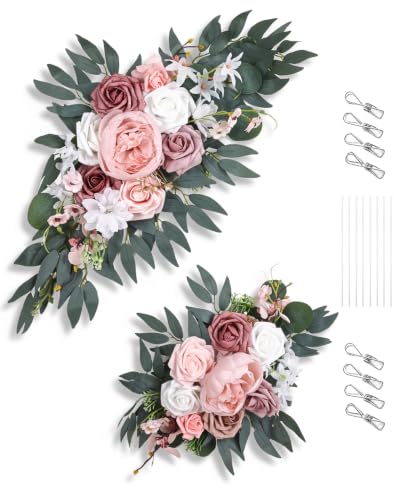 Arch Flowers Kit 2 Pack, Artificial Wedding Arch...