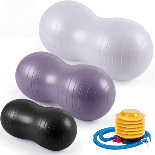 Image of Jexine Peanut Ball Set for Kids Yoga Balance Exercise Ball for Pregnancy & Home Gym, Includes 1 Pump & Different Size Options