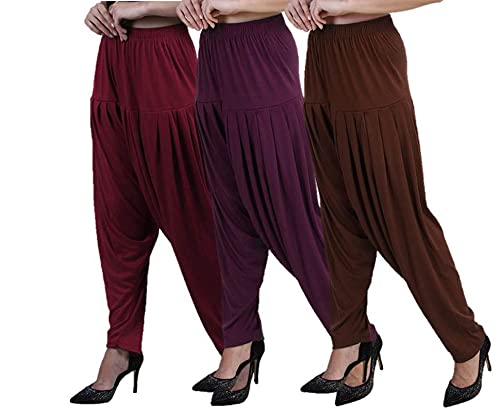 casuals Viscose Patiala Pants for Women (Combo of 3) - Drawsring & Comfortable Fit-picture-20