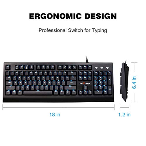 Velocifire Vm01 Mechanical Keyboard 104-Key Full Size With Brown Switches Led Illuminated Backlit Anti-Ghosting Keys For Copywriter, Gamer And Programmer (Renewed) #TOP4