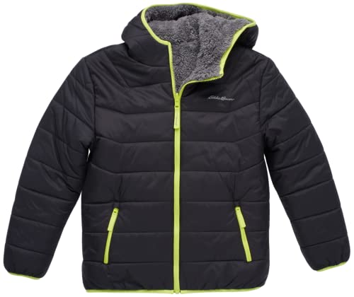 Eddie Bauer Boys' Reversible Jacket - Waterproof Lightweight Fleece Lined Hooded Puffer Coat - Boys Outerwear Jacket (5-20)2
