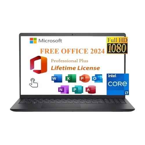 Image of Dell Inspiron 15 3530 Laptop, 15.6 inch FHD Touchscreen, Intel Core i7-1355U, Microsoft Office 2024 Lifetime License,Wi-Fi 6, Windows 11 Pro, Black (64GB DDR4 | 1TB SSD)
