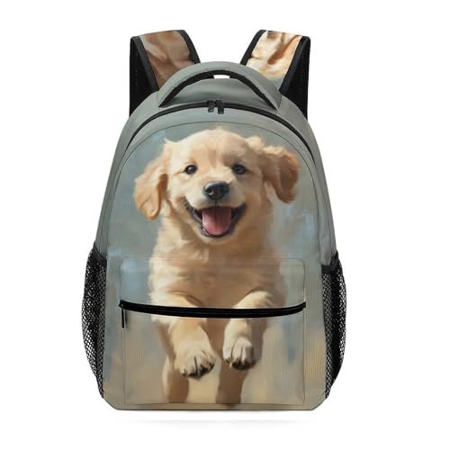 GNEW Hunderucksack mit niedlichem Labrador, Welpe, Rucksack für Jungen und Mädchen, lustiger Tier-Schulrucksack, Grundschule, Büchertasche, Reise-Laptop-Rucksack, 41,9 cm (16,5 Zoll)