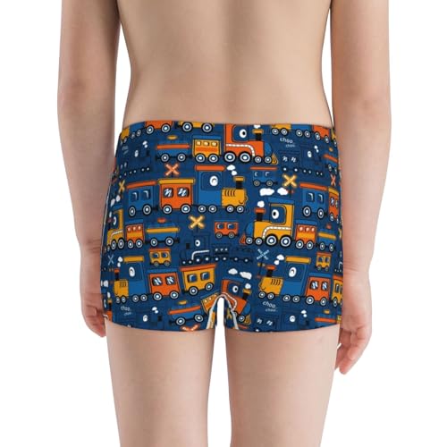 Boys' Cotton Boxer Brief Soft Underwear-Funny Steam Train3