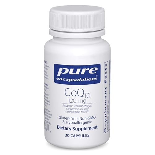 Pure Encapsulations CoQ10 120 mg - Coenzyme Q10 Supplement for Heart Health Energy Antioxidants Brain & Memory Health - Cellular Health Cognition & Cardiovascular Support* - 30 Capsules