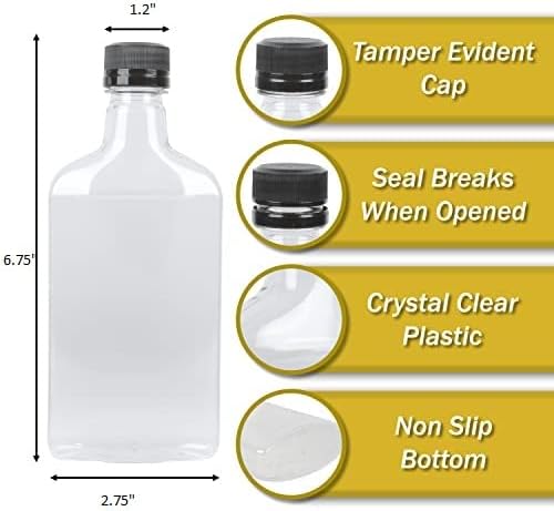 Miniatura 2 de Pellah Botellas de 200 ml 6.7 oz con tapas (paquete de 48) con tapas a prueba de manipulaciones y a prueba de fugas, botellas compactas pequeñas de