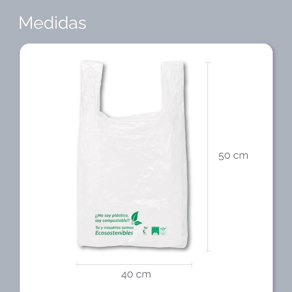 bolsas de plastico reciclables, reutilizables Bolsa resistentes recicladas, muy resistentes y ecosostenibles (8 rollos x 400 uds (compostables))