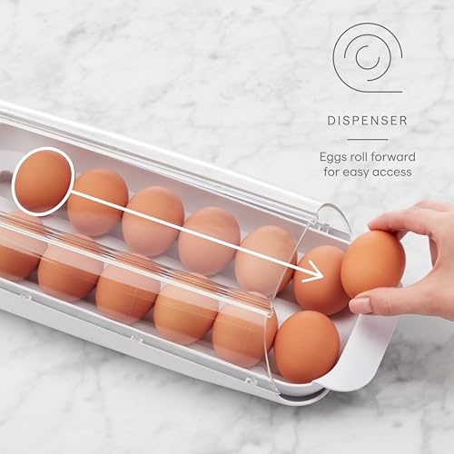 YouCopia FridgeView Rolling Egg Holder, BPA-Free Stackable Eggs Organizer with Removable Tray for Refrigerator Storage - Additional View
