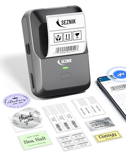 SEZNIK Josh Bluetooth Thermal Label Printer | Inkless Mini Rechar...