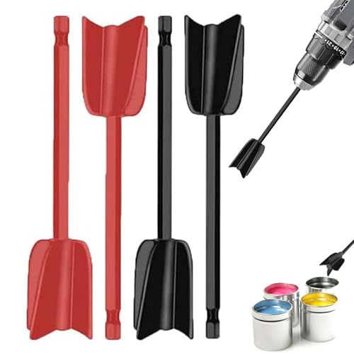 4 Stück Epoxidharz Rührer, Farbrührer Epoxidharz Mischpaddel, Epoxidharz Rührstab für 1/4 Bohrer, wiederverwendbarer Farbmischer für Epoxid, Silikonmischen, Malen, Keramikglasur