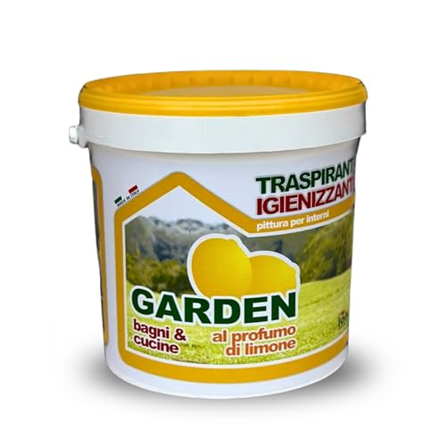 laiv Pittura Traspirante Igienizzante per Interni al Profumo di Limone – Ideale per Bagni e Cucine – Alta Copertura e Resa 12–14 m²/L – GARDEN