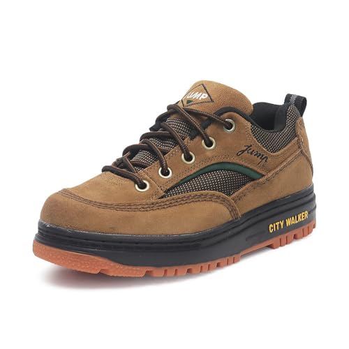 JUMP Unisex Odie Walking Shoes Round-Toe Lace-Up Sneakers Genuine Leather Casual Shoes