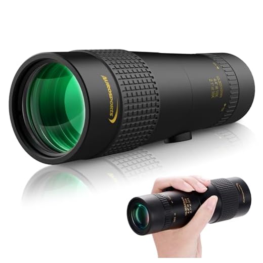 Aurosports 10-30x40 Zoom Monocular with Bak4 Prism Dual Focus High Power Compact Waterproof Telescope Fit Adults for Hiking Hunting Camping Bird Watching Best Gifts for Men