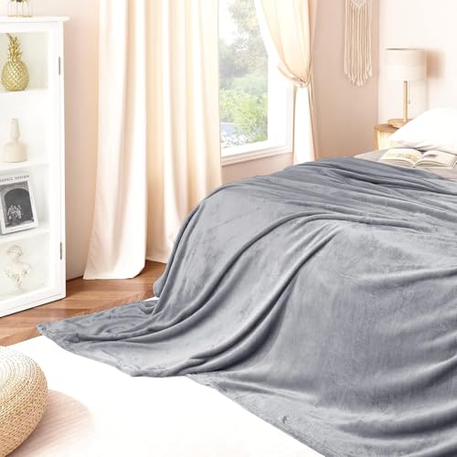 Image of Amazing Super Soft Double Bed Woollen Quilt Cover, 310TC Warm Duvet Cover, Woolen Duvet Cover /Rajai Cover /Blanket Cover /Quilt Cover King Size=90x100 Inches, Winter Blanket Cover (Gray)