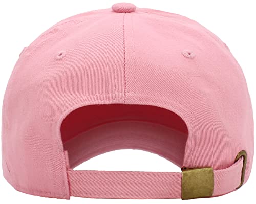 Kb-Low Pnk Classic Cotton Dad Hat Adjustable Plain Cap. Polo Style Low Profile (Unstructured) (Classic) Pink Adjustable #TOP2