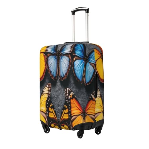 Beautiful Butterfly Durable Luggage Cover Suitcase Protector Anti-Scratch Luggage Cover Fits 18-32inch Luggage, Black, L2
