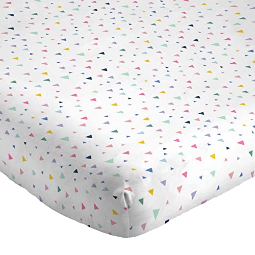 Saturday Park Multi Color Triangles Modern Luxury Full Sheet Set - 100% Cotton Soft Bedsheets - Includes: Flat Sheet, Fitted Sheet + 2 Pillowcases - Oeko-Tex Certified #TOP2