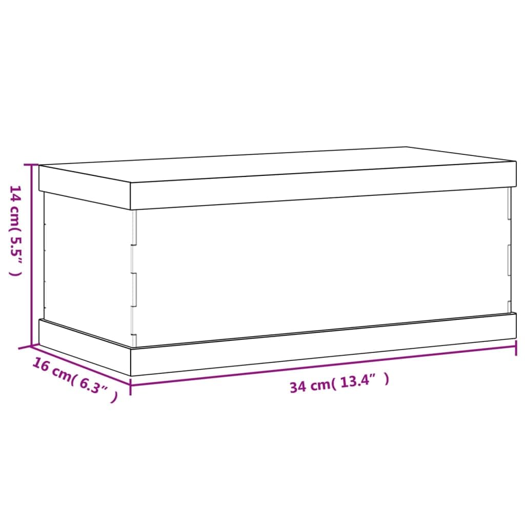 Vetrina antipolvere in plastica acrilica, 14 x 14 x 22 cm, con coperchio nero e fondo, scatola acrilica trasparente per la presentazione di oggetti da collezione