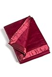 Fishers Finery Microfiber Plush Throw Blanket with 100% Silk Trim (Red, King)