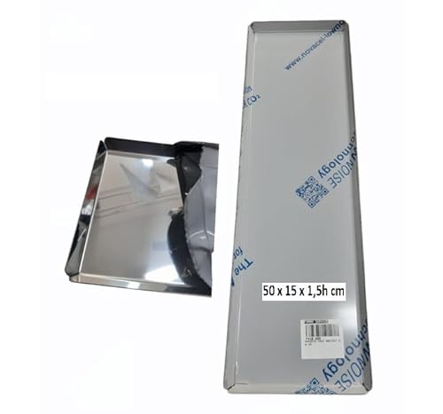 Fornoservice - VASSOIO INOX PASTICCERIA, ALTEZZA 1,5CM, CON ANGOLI APERTI