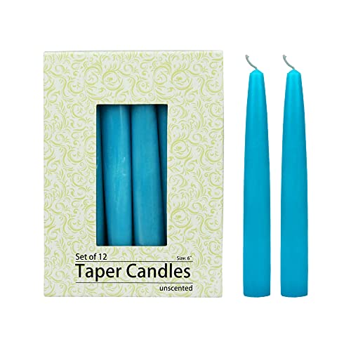 6 Inch Turquoise Taper Candles