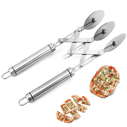 Cortador de Masa, Cortador de Pizza y pastas, Ruedas de Acero Inoxidable Cortador de Pastelería Adecuado Para Familiares de Cocina (3 wheel)