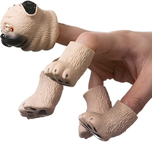 CreepyParty Dog Finger Hand Puppet Pug Puppet Handi Dog Finger Doll Props Cute Funny Animal Finger Toys