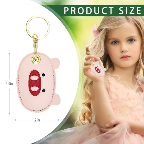 Image of Leather Keychain Case Holder Compatible with Apple AirTag, GPS Airtag Keychain Finder Tracker with Key Ring, Anti-Scratch Protective Air Tag Cover | Leather