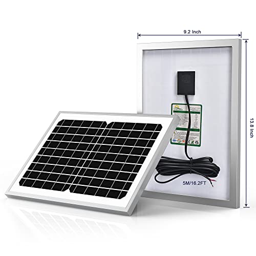 Suner Power 10 Watt Solar Panel Powered Charger Kit + + Tubular Mount Bracket For Automatic Gate Opener, Electrical Fence, Etc #TOP4