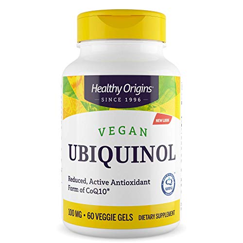 Healthy Origins Ubiquinol 100mg Soy Free Non-GMO (Vegetarian, Gluten Free), 60 Veggie Gels (1794437)