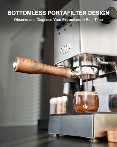 Image of KOFIKOFI 58mm Bottomless Portafilter For Gaggia Classic - 2 Ears Walnut