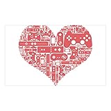 CafePress Gamer Heart Sticker Rectangle Bumper Sticker Car Decal