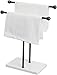 Amazon Basics Double-T Hand Towel Holder and Accessories Jewelry Stand, T-Shape, Bronze/White