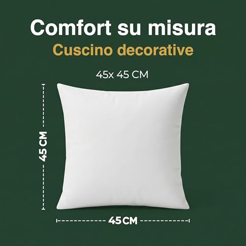 Utopia Bedding Set di 2 Cuscini, 45 x 45 cm Imbottitura per Cuscini, Cuscini Divano, Cuscino Interno (Bianco) - Immagine 2