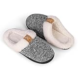 RAINSMORE Zapatillas de Casa de Espuma con Memoria para Mujer y Hombre Acogedoras Zapatillas de Casa de Espuma con Memoria...