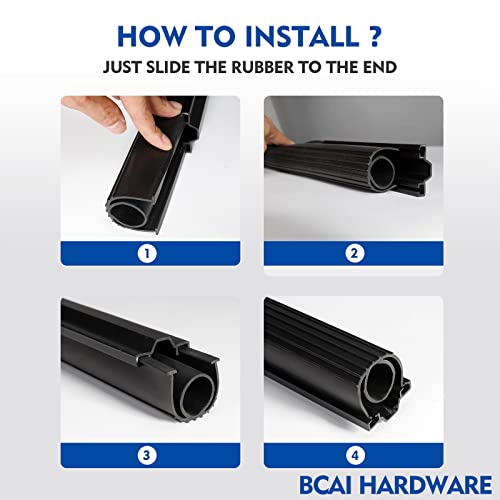 Garage Door Seals Garage Door Rubber Bottom Rubber,Weather Stripping,Garage Door Seal,10Ft,12Ft,16Ft, 20Ft, 3 3/4 Inch Width,5/16 Inch T End(12Ft) #TOP5