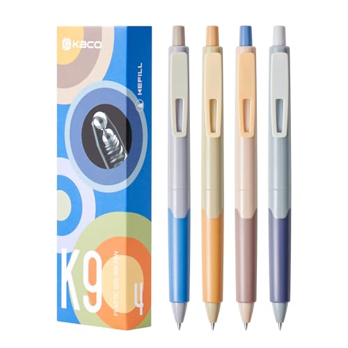 Bolígrafos de gel Kaco K9 punta fina 0.5 mm pack 4 miniatura 1