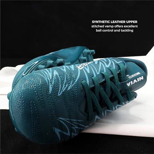 Image of Nivia Encounter Mg 11 Football Stud for Men, Synthetic Leather Upper, Lightweight Insole,High-Shear Strength TPU Outsole, Ideal for Hard & Grassy Surfaces
