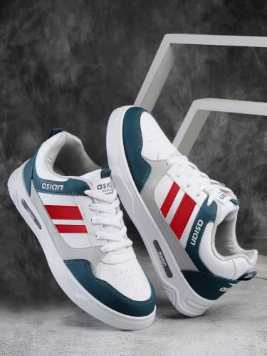 Buy ASIAN Boston-02 Men's & Boys Sneakers White WHITE TBLUE RED - Image 3