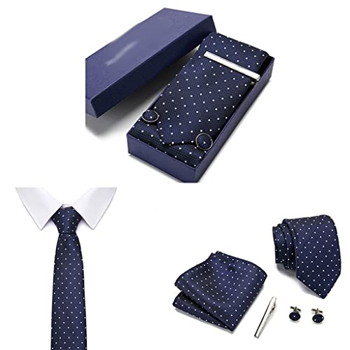Set de corbata con gemelos y pañuelo en caja de regalo para hombre