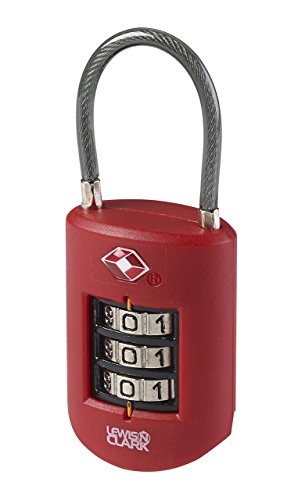 Lewis N. Clark Travel Sentry Large Dial Cable Lock, Red, One Size