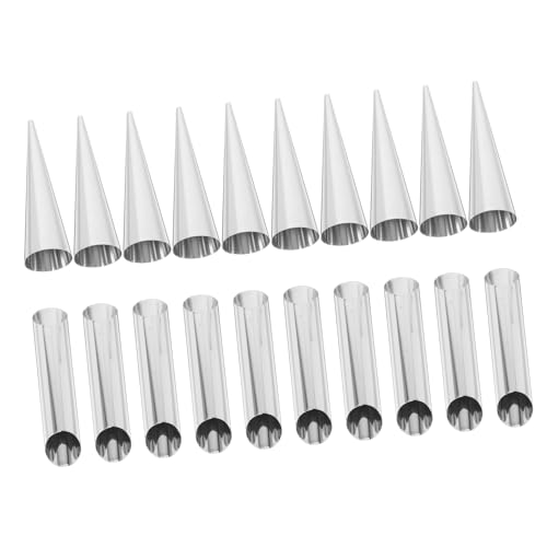 ABOOFAN 20pcs Baking Tools Cooking Molds Pastry Horn Molds Bakery Molds Metal Mould Baking Moulds Bread Tools Baking Molds Bread Making Tools Bread Mold Dough Molds Silver Stainless Steel