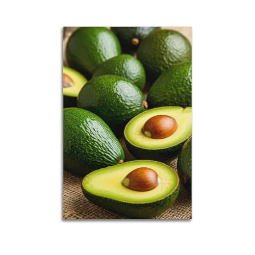 Poster mural fruits avocat ZHOUKEG 60x90cm toile suspendue moderne